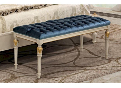 Stołek Chesterfield miejsce siedzące Siedziba Podkładka Ławka Podkładka Materiał Drewno Blue