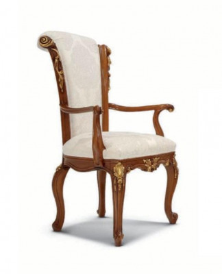 Luksusowe krzesło do jadalni Krzesło jadalnia Fotel miejsce do siedzenia Krzesła Drewno Brown Baroque Gold