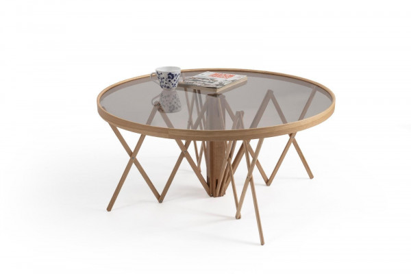 Designerski Zestaw do Salonu 2x Stoliki do kawy Okrągły Tabela Luxury Meble