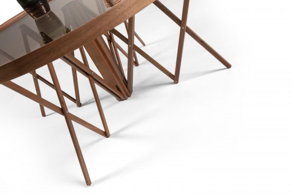 Designerski Zestaw do Salonu 2x Stoliki do kawy Okrągły Tabela Luxury Meble