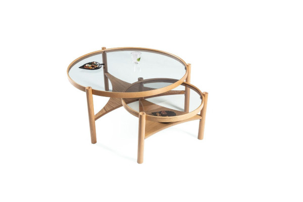 Zestaw do salonu 2 szt. Okrągłe 2x Stoliki do kawy Nowoczesne designerskie meble