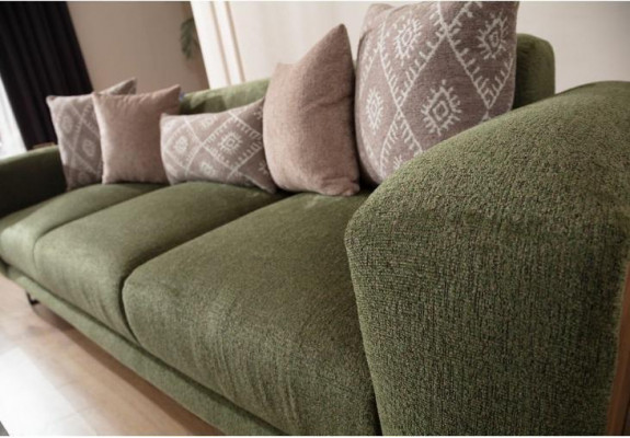 Zielony salon 4-miejsce siedzące Luksusowa czteroosobowa Podkładka Sofa Relaks Couch