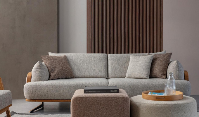 Luksusowa 3-miejsce do siedzenia Sofa Bright Kolor Nowoczesne Meble w Salonie