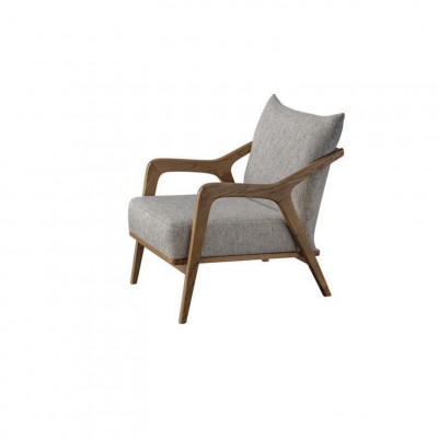 Fotel Nowoczesny Design Meble do Salonu Jasnoszary Kolor Luksusowy Styl