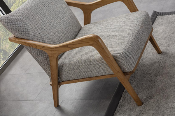 Fotel Nowoczesny Design Meble do Salonu Jasnoszary Kolor Luksusowy Styl