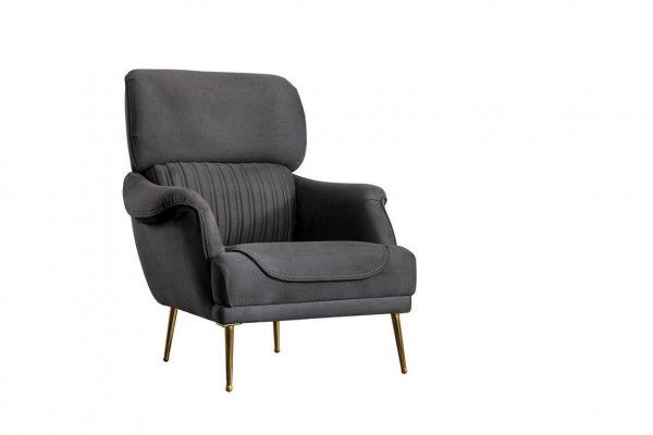 Luksusowy Fotel Nowoczesny Design Meble do Salonu Szary Kolor Style