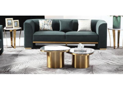 Zestaw sofowy 321 miejsce do siedzenia Zestaw 2x Stolik 2x stolik kawowy Luxury Meble 7 sztuk. Nowy