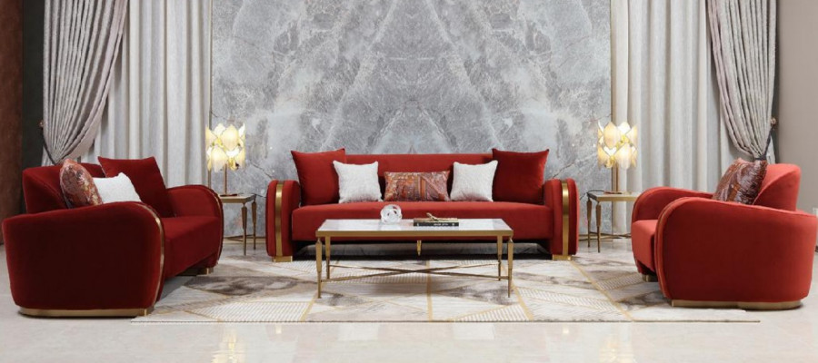 Sofa Trzyosobowa Podkładka Design Sofa Sofa 3-osobowa Siedziba Sofy Włókiennicze Design Sofa Meble Nowość