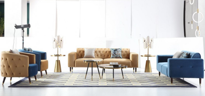 Design Meble Salon Sofa Zestaw sofowy Kanapy Sofa Obcios 3+2+1+1 4-częściowa.