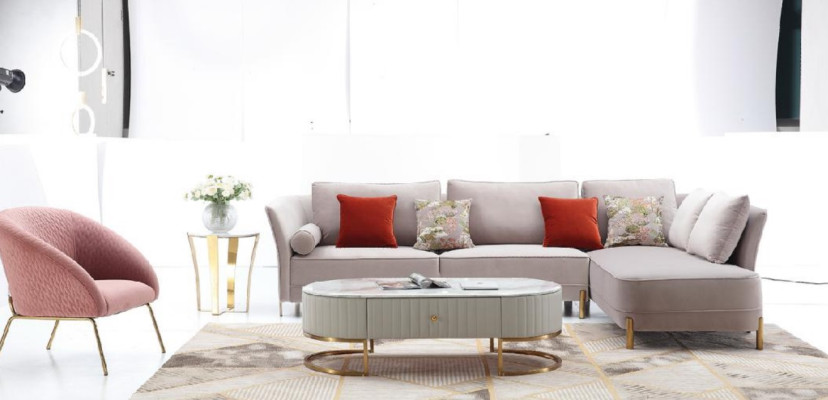 Narożnikowa kanapa Nowoczesna sofa w kształcie litery L Narożnikowa kanapa w kształcie litery L Żywy krajobraz Couch Narożnikowa kanapa Podkładka