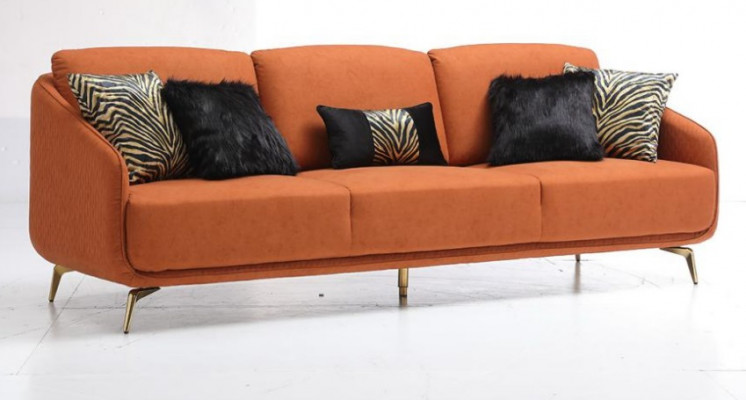 Sofa Trzyosobowa Podkładka Design Sofa Nowoczesna 3-osobowa Siedziba Sofy Pokój Meble Orange