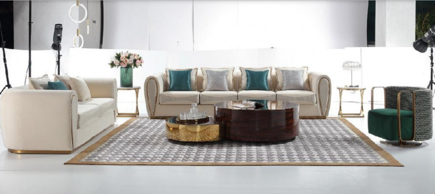 Zestaw sofowy 3+2+1 miejsce do siedzenia Zestaw Design Sofy Podkładka Kanapy Modern Włókienniczy Relaks