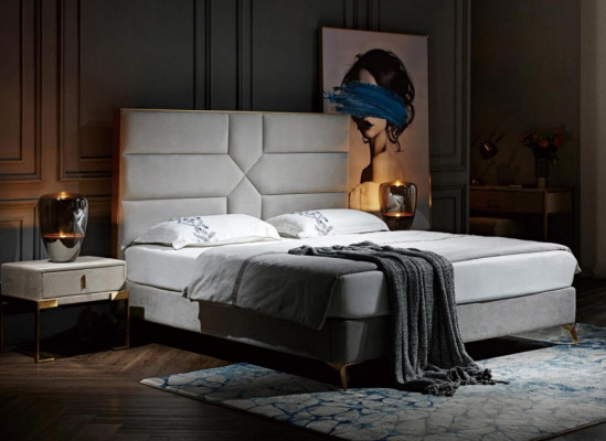 Podwójne łóżko łóżko małżeńskie design luksusowe Aksamit łóżko tapicerowane design bed Włókienniczy łóżka