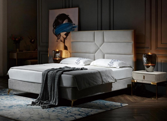 Podwójne łóżko łóżko małżeńskie design luksusowe Aksamit łóżko tapicerowane design bed Włókienniczy łóżka