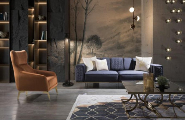 Fotel Jednoosobowy Luksusowa Podkładka Meble Salon Brązowy Fotel Włókienniczy Lounge Nowy