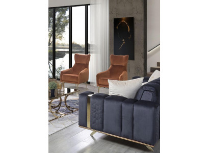 Fotel Jednoosobowy Luksusowa Podkładka Meble Salon Brązowy Fotel Włókienniczy Lounge Nowy