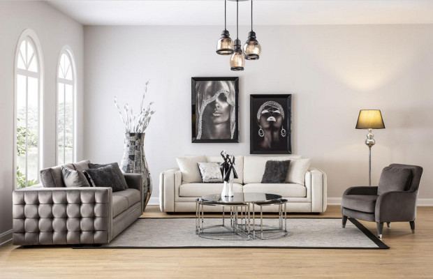 Klasyczna trzyosobowa sofa Chesterfield Meble luksusowe kanapy beżowe 3 sofy Siedziba