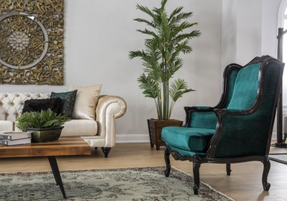 Classic Fotel Luxury Podkładka Włókienniczy 1-osobowa Podkładka Jednomiejscowa Modern Green