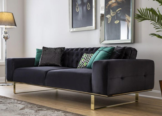 Nowoczesna Sofa 4 Siedziba Design Salon Podkładka Drewno Podkładka Modern Luxury