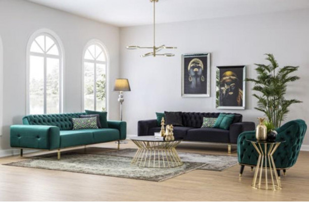 Nowoczesna Sofa 4 Siedziba Design Salon Podkładka Drewno Podkładka Modern Luxury