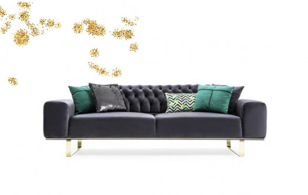 Nowoczesna Sofa 4 Siedziba Design Salon Podkładka Drewno Podkładka Modern Luxury