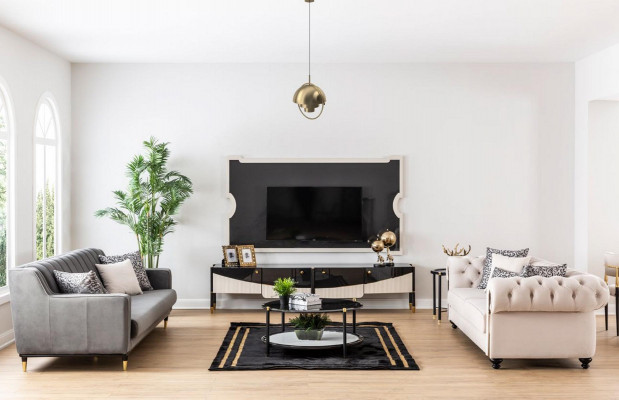 Zestaw sofowy Zestaw kanapowy Sofa Podkładka Meble stolik kawowy 3-częściowy Chesterfield