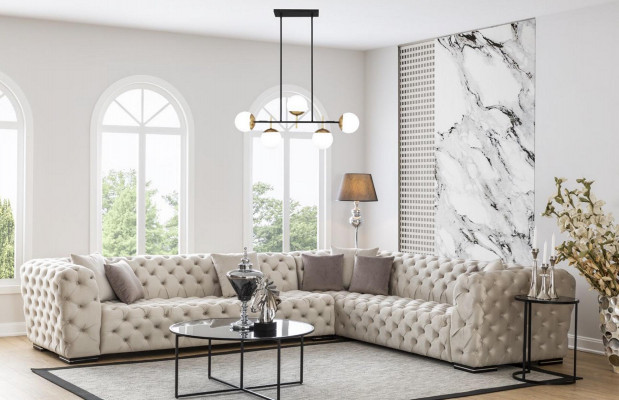 Sofa Tapicerowana Chesterfield Sofa Narożnikowa kanapa Ustawić Podkładkę Luksusowe Sofy Narożnik Nowość