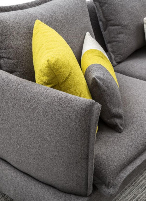 Szara Sofa Tapicerowana Chesterfield Sofa Narożnikowa kanapa Ustawić Podkładkę Luksusowe Sofy Narożnik