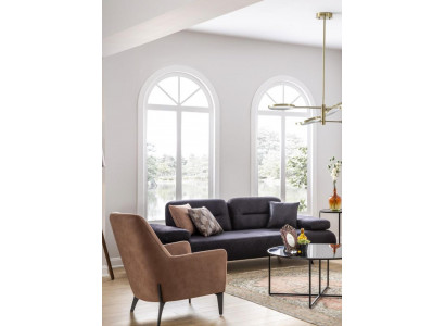 Fotel brązowy Luksusowy Materiał Włókienniczy Salon Nowe Kreatywne Nowoczesny Design Meble Nowe