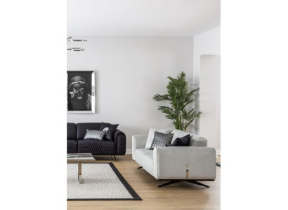 Sofa 3 miejsce do siedzenia Sofa tapicerowana beżowa Włókienniczy Siedziba Design Kanapa Sofy Materiał Nowoczesna Nowość