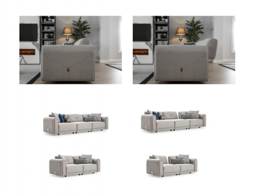 Zestaw sofowy 3+3+1 Siedziba Set Design Sofy Podkładka Skóra Kanapy Sofa