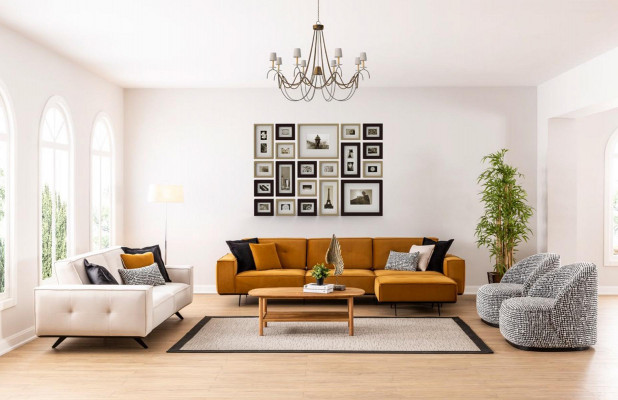 Sofa Kanapa Czteroosobowa Meble Kanapy Podkładka Sofy Włókienniczy Materiał Wyposażenia