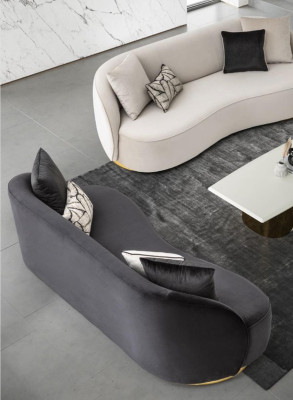 Luksusowa Sofa 3 Siedziba Materiał Salon Nowoczesny Design Szare Sofy Podkładka Kanapy