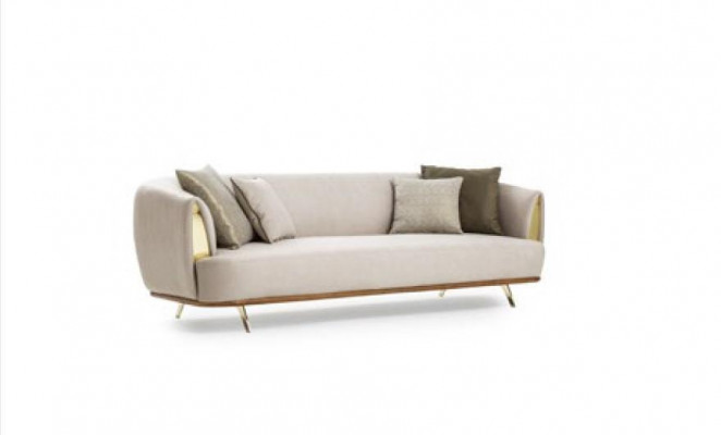 Nowoczesna sofa 2 miejsce do siedzenia Sofa tapicerowana Biały Włókienniczy Siedziba Design Couch Sofy Materiał