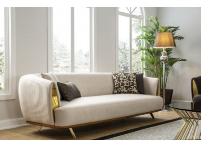 Nowoczesna sofa 2 miejsce do siedzenia Sofa tapicerowana Biały Włókienniczy Siedziba Design Couch Sofy Materiał