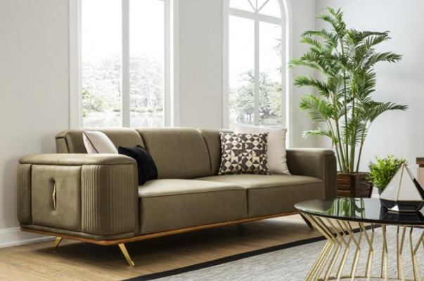 Sofa Chesterfield 4 Siedziba Pokój dzienny Czteroosobowa konstrukcja Czarne Włókiennicze Kanapy