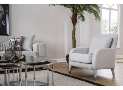 Fotel miejsce siedzące Design Living Room Podkładka Drewno Podkładka Modern Luxury Grey Nowość