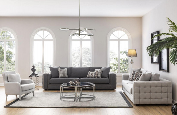 Fotel miejsce siedzące Design Living Room Podkładka Drewno Podkładka Modern Luxury Grey Nowość