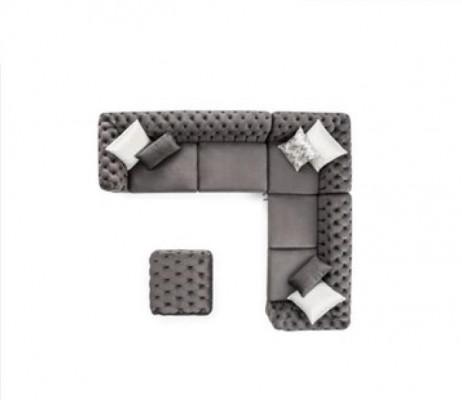 Sofa Tapicerowana Chesterfield Szara Sofa Narożnikowa kanapa Ustawić Podkładkę Luksusowe Sofy Narożnik Nowość