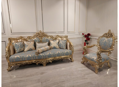 Luksusowy Zestaw mebli sofowy 2 sztuki. Klasyczne Meble Sofa Sofa Obcios