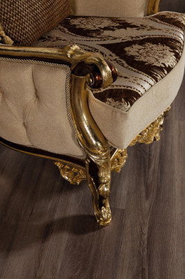 Zestaw sofowy Kanapa Barokowa Rokoko Kanapy Włókienniczy Chesterfield Sofa Tabela 3-częściowa.