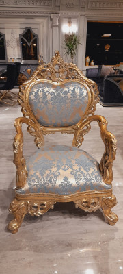 Barokowa Sofa Fotel Jednoosobowa Francuska Krzesło Rzeźbione Nogi