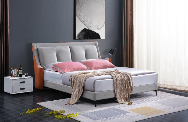 Łóżko Classic Podwójne łóżko Drewno Grey Style Autentyczne Drewno Sypialnia Nowość