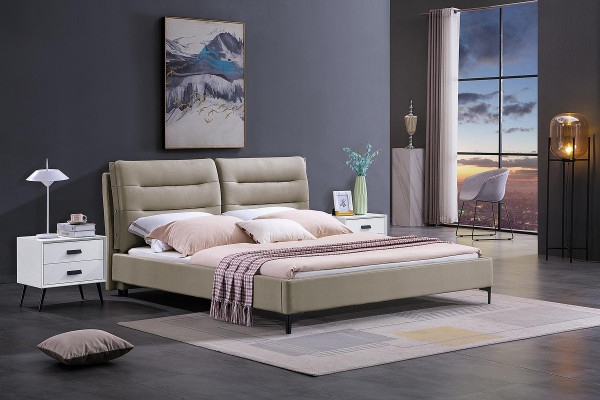 Meble łóżko Podwójne łóżko Sypialnia Luksusowe podwójne łóżko Beige Hotel Interior