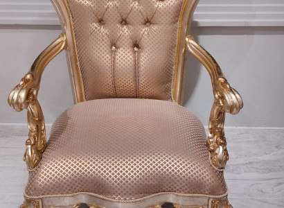 Beżowy Chesterfield Fotel Antyk Style Krzesła Fotel Barokowe Meble Rokoko