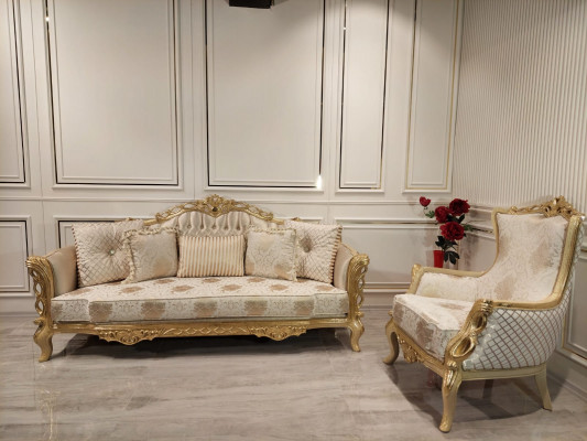 Zestaw Sofowy Klasyczny Zestaw sofowy Meble do Salonu Meble 3+1 Siedziba Sofa