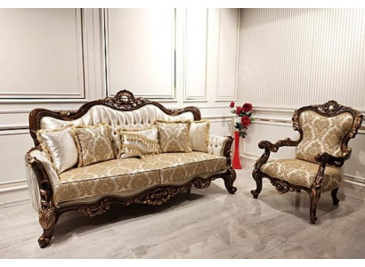 Klasyczny Zestaw sofowy Salon Sofa Kanapa Meble umeblowanie 3+1 Siedziba