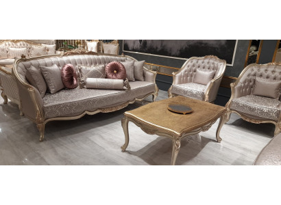 Sofa trzyosobowa Chesterfield Barokowa Podkładka Meble Meble francuskie