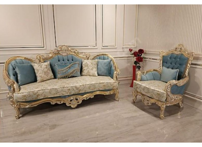 Pokój dzienny Zestaw sofowy Klasyczna Sofa Kanapa Meble umeblowanie 3+1 miejsce do siedzenia