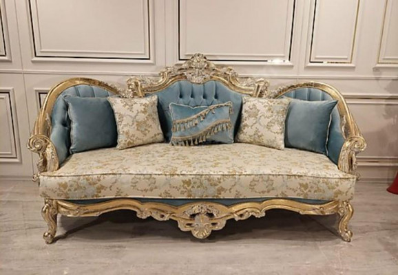 Pokój dzienny Zestaw sofowy Klasyczna Sofa Kanapa Meble umeblowanie 3+1 miejsce do siedzenia
